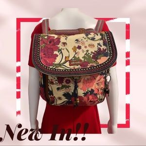 Sakroots Women’s Cream Multi Floral BOHO Versatile Backpack/Shoulder bag